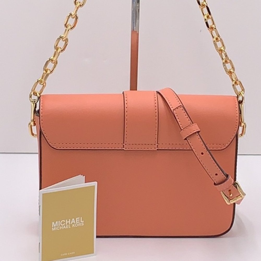 Michael Kors Carmen Medium Convertible Shoulder Bag Crossbody SHERBERT Leather - Picture 2 of 16